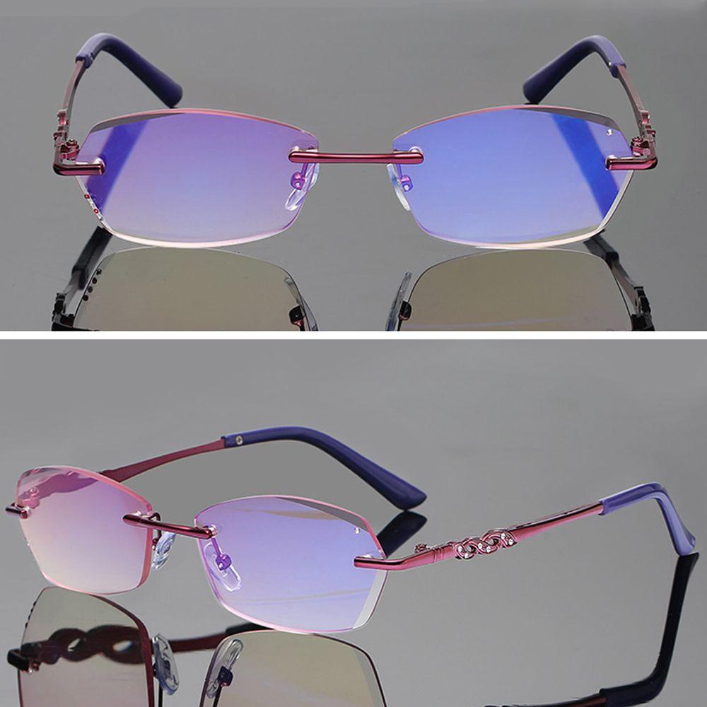 Nanas Kacamata Baca Anti Blue Light Anti-Letih Anti-UV Transparan Metal Frame Eyeglasses