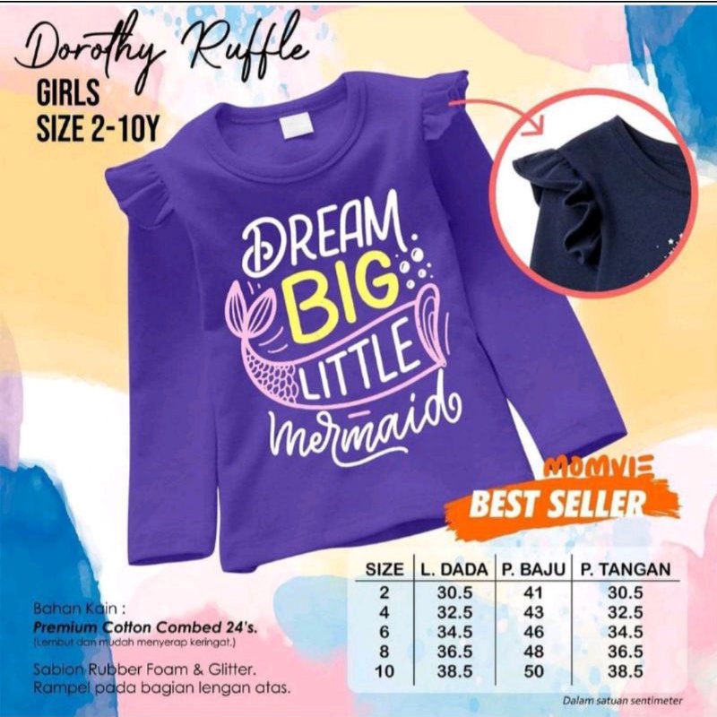 Kaos anak perempuan Momvie Dorothy Ruffle