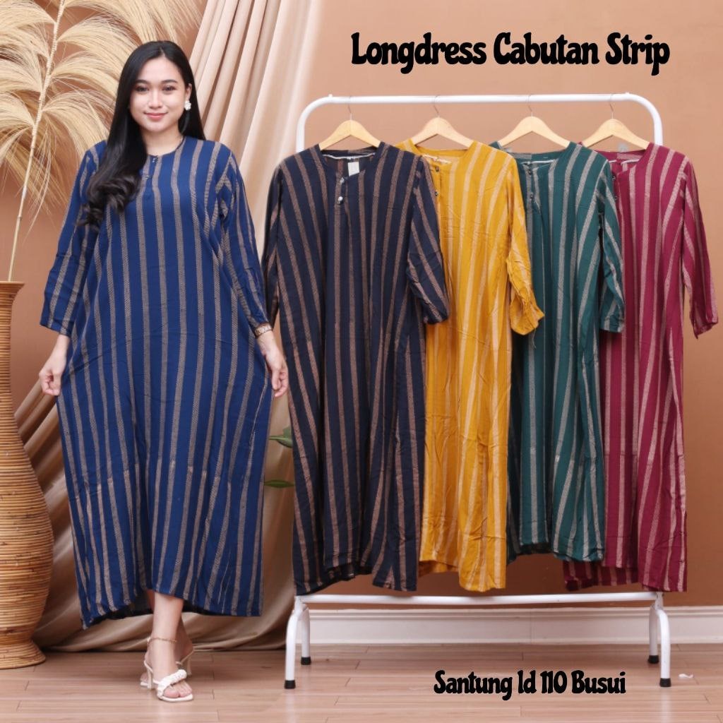 LONG DRESS DASTER BUSUI KEKINIAN LENGAN PANJANG WANITA HOME DRESS PREMIUM TERBARU MOTIF SALUR