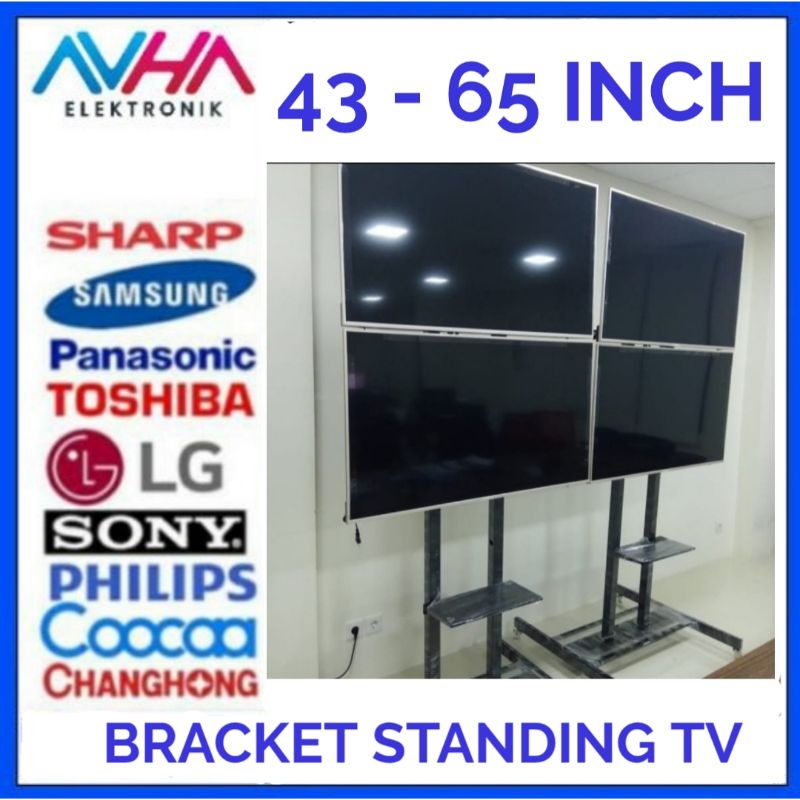 Bracket standing tv bracket stand tv braket standing tv braket stand tv atas bawah 43 49 50 55 60 65 inch