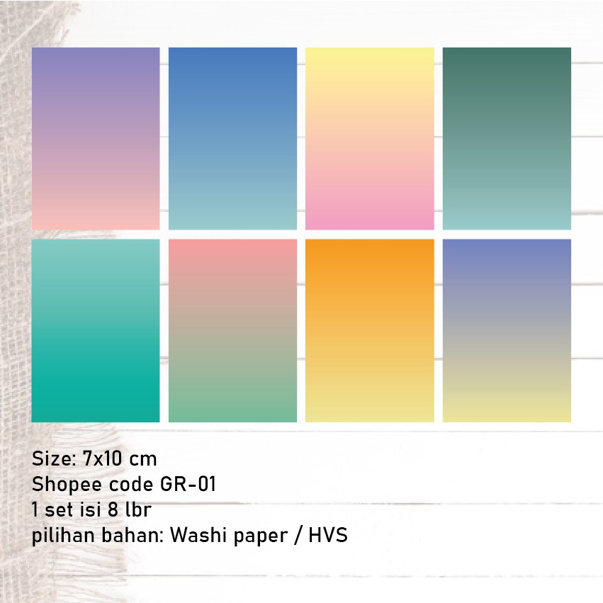 

GR-01 sticker gradasi washi paper bujo stiker bullet journaling