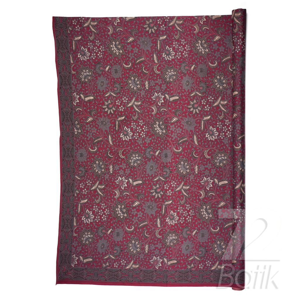 BAHAN BATIK PREMIUM Katun Motif Kembang Warna Merah Marun Maroon Maron 723562 Cap 72 Jarik Jarit Samping Kebat Panjang Batik Katun Modern Premium Bahan Seragam Batik Pernikahan Kantor Keluarga Murah Kamen Jadi Batik Bali Lembaran