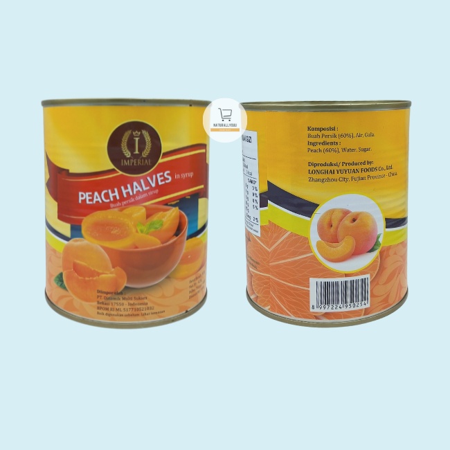 

Imperial Peach Halves 825gram / Buah persik kaleng / Peach kaleng
