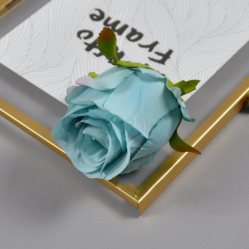 BUNGA ARTIFICIAL FLOWER VINTAGE ROSE PREMIUM TANPA TANGKAI BUNGA PER 1 KUNTUM | BUNGA MAWAR PLASTIK BUNGA HIAS DEKORASI BUKET BUNGA-BLUE