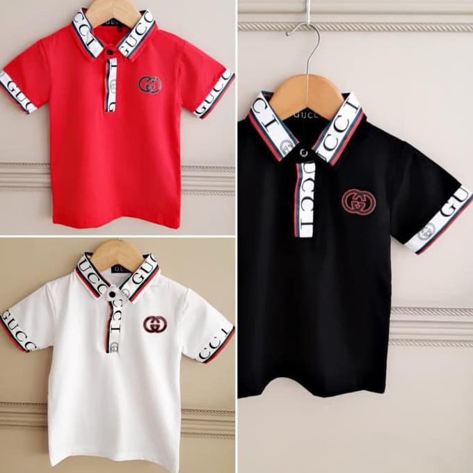 Bajukiddie Gc Collar . Baju Anak Laki Kaos Polo Branded Merk Import - Size 2, White