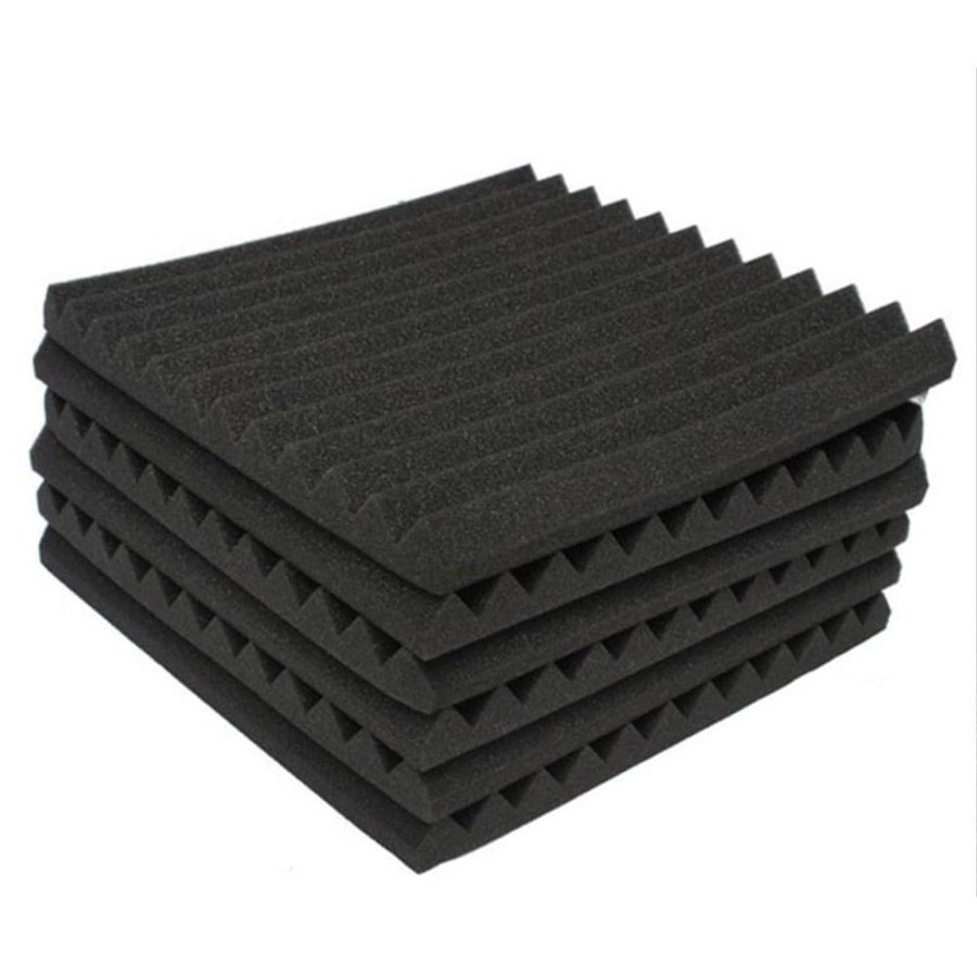 JROD Busa Telur Peredam Suara Acoustic Foam Soundproof Noise Reduction 30x30x2CM 6PCS - SFS1 - Black