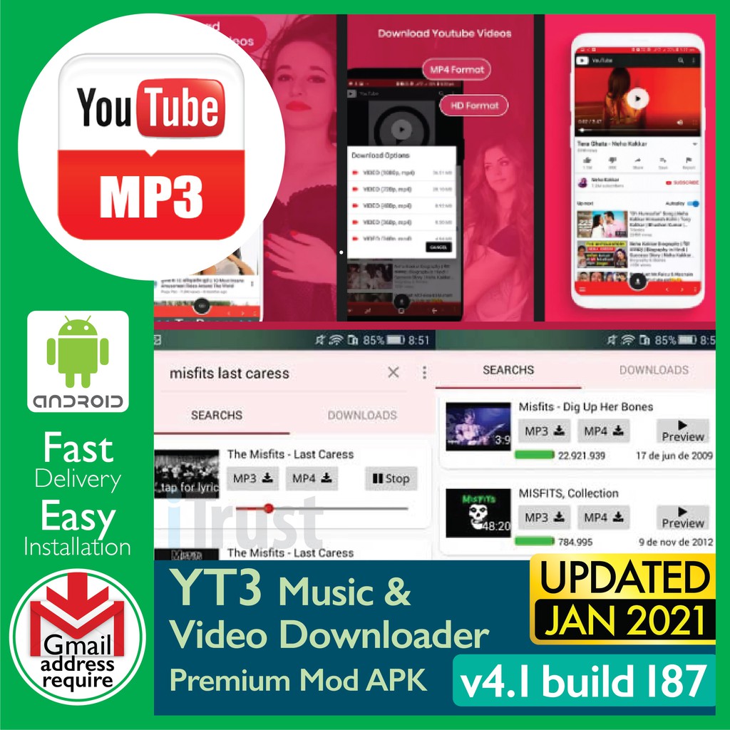 

YT3 Msc & Vd Dwnldr v4.1 bld 187 Prmm [SmrtPhn - Andrd] - Dgtl Dwnld