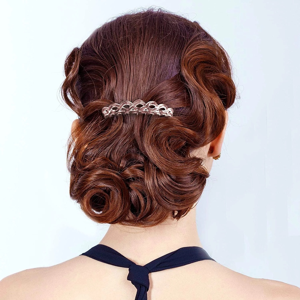 7.5cm Classical Retro Weaving Effect Eight Shaped Plastic Insertion Comb Hair Accessories