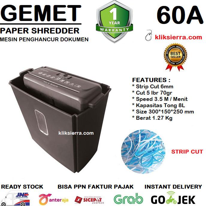 GEMET 60A Mesin Penghancur Kertas | Paper Shredder GEMET 60 A Termurah