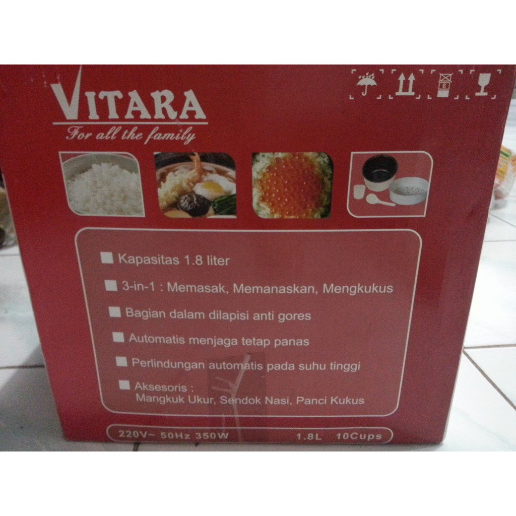 Magic Com / Rice Cooker Stainless Vitara 1.8 Liter Murah VTR-918