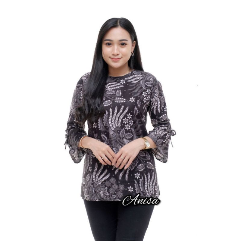 tey-17 Batik Wanita ASJ SA HRB026 Kenongo Kemeja Tosca Pendek-009