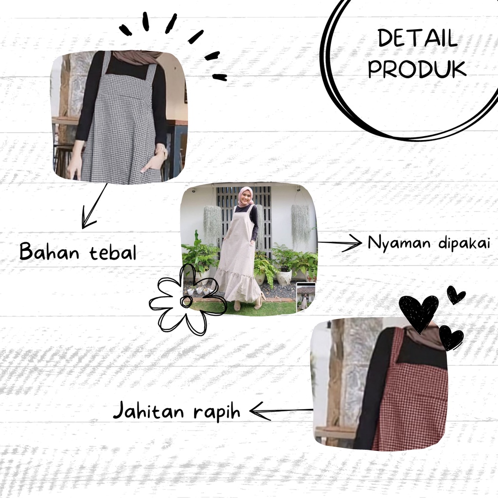 Beautyshirt / Square / Overall Wanita Motif Kotak-Kotak BEST SELLER!