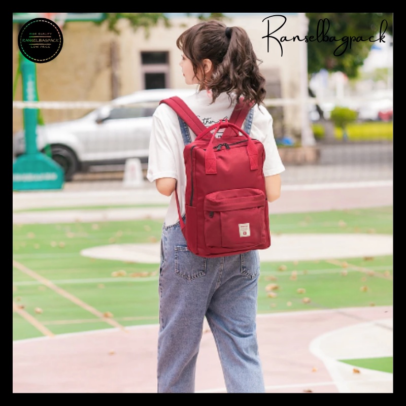 Tas Ransel Wanita - Sekolah Kuliah Kerja Laptop Traveling Backpack Punggung Bahu Multifungsi Kekinian Terbaru Murah Bagus Anti Air Waterproof Model Korea Import Lokal Original Simple Elegan Casual Kapasitas Besar Perempuan Cewek