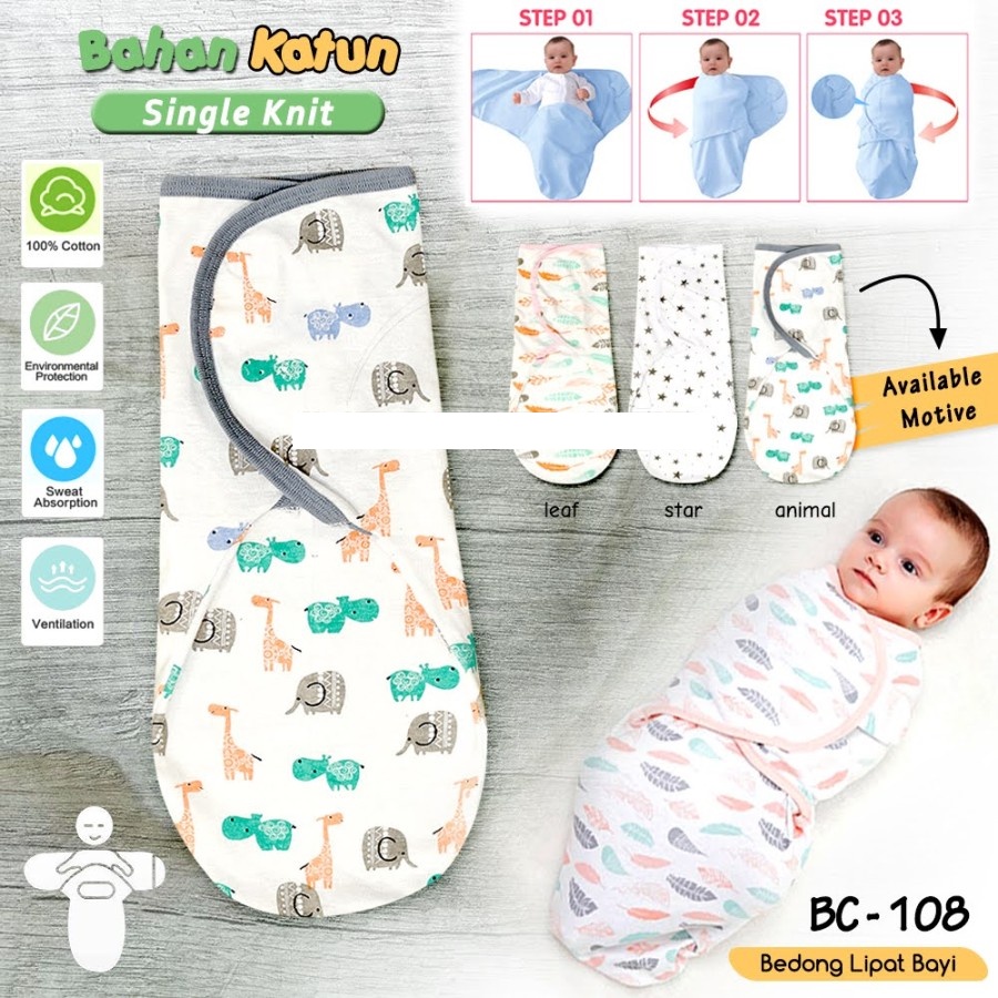 Bedong Instan Lipat Baby Leon - Bedong Bayi Instant Lipat