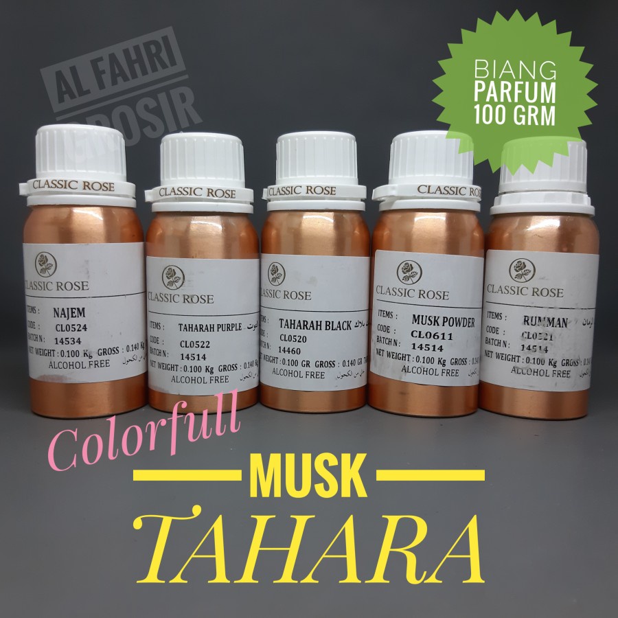 CLASSIC ROSE MUSK TAHARA NAJEM RUMMAN POWDER BLACK PURPLE 100 grm