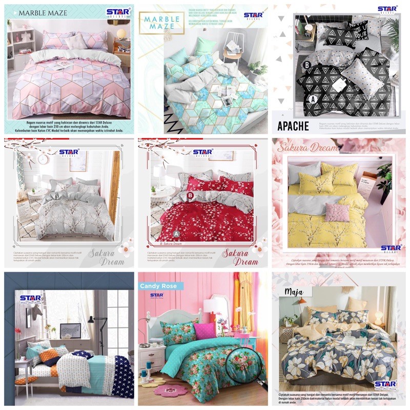 SPREI STAR MOTIF CANTIK TERBARU