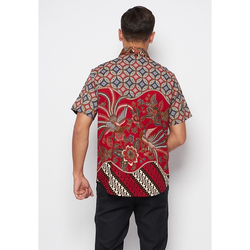 Kemeja Batik Pria 113 ABO Red/Black