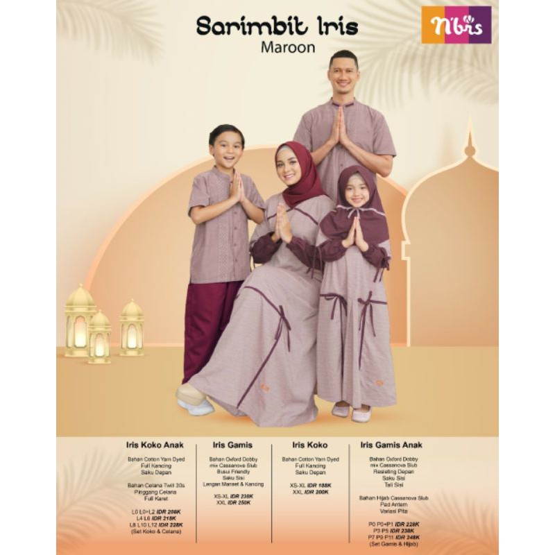 GAMIS NIBRAS TERBARU SARIMBIT KELUARGA IRIS BAJU LEBARAN 2021 BAJU ANAK PEREMPUAN GAMIS BAYI ANAK