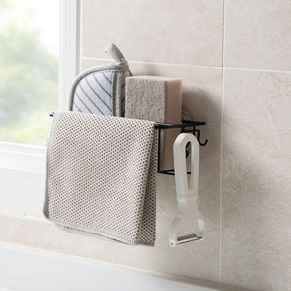 [Elegan] Holder Spons Sponge Drain Besi Aksesoris Wastafel Dapur Non-Marking Dinding Wastafel Organizer