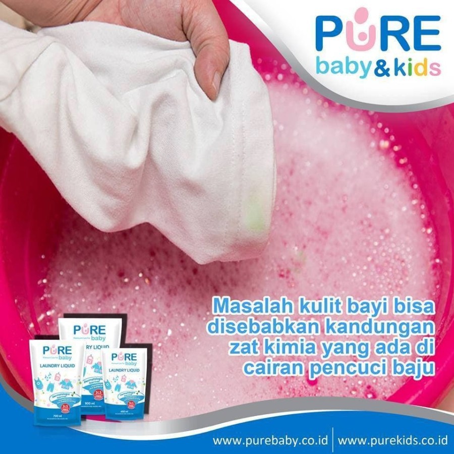 Pure Baby Laundry Liquid Detergent Deterjen cuci baju bayi 450 700 900 ml