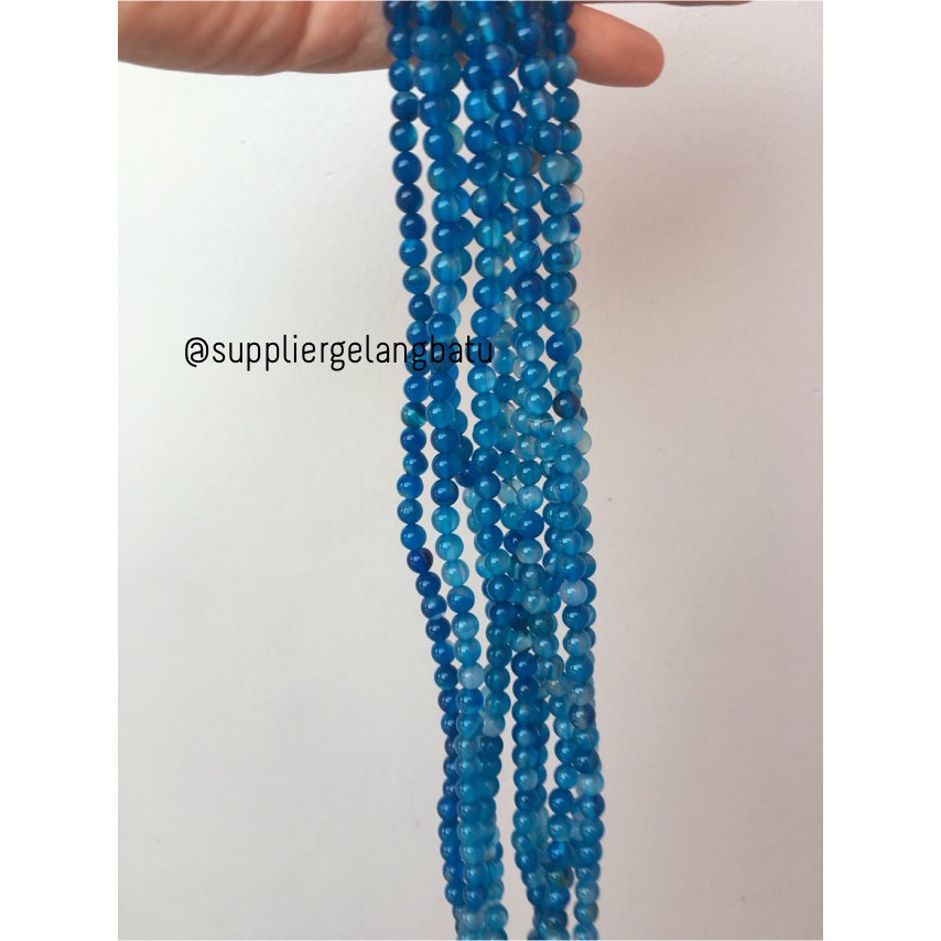 6mm aquamarine kilap grade natural aksesoris korea gelang kalung batu beads supplier aksesoris craft