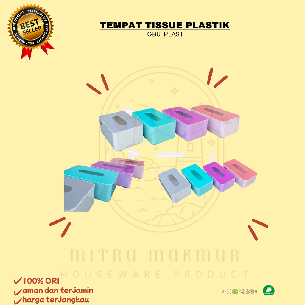 NEW!! TEMPAT TISSUE / KOTAK TISSUE / TISU PLASTIK DAN KAYU GBU PLAST