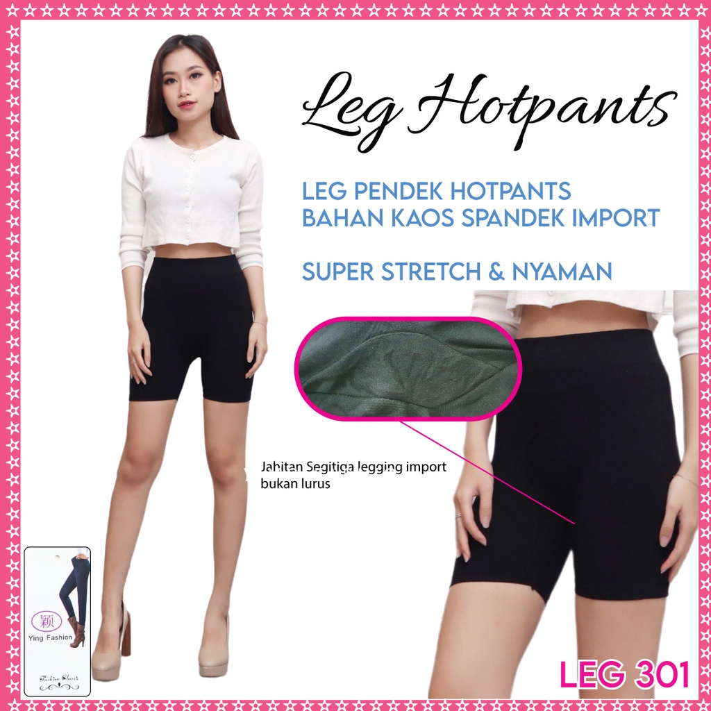 LEGGING HOTPANTS IMPORT 301 / LEGGING PENDEK IMPORT HOTPANTS HIGH WAIST / LEGGING PENDEK SIZE SLIM / LEGGING SHORTPANTS POLOS WANITA / LEGGING WANITA / LEGGING HITAM / LEGGING POLOS WANITA