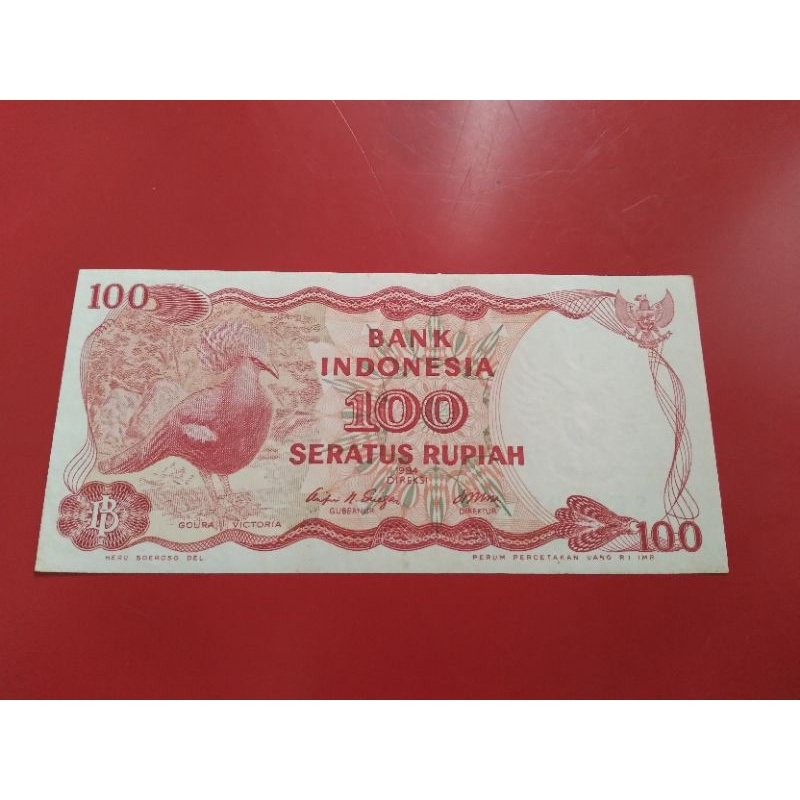Uang Kertas Kuno 100 rupiah seri burung GOURA VICTORIA