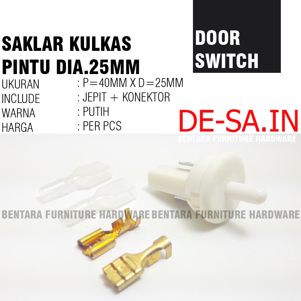 SAKLAR KULKAS PUSH OFF LAMPU KULKAS PUTIH + JEPIT KONEKTOR WHITE REFRIGATOR DOOR LIGHT SWITCH