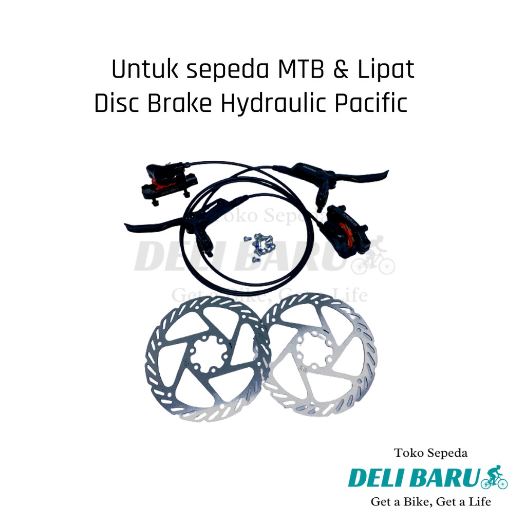 Rem cakram set hidrolik pacific hydraulic disc brake set komplit dengan piringan / rotor 160mm