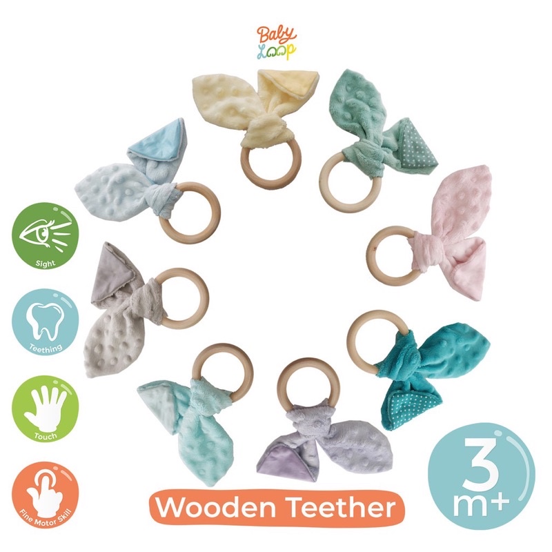 baby loop bunny wooden teether