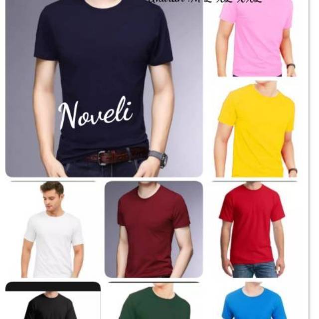 Noveli wear - T Shirt Kaos polos pria lengan pendek | atasan baju kaos seragam polos M L XL XXL