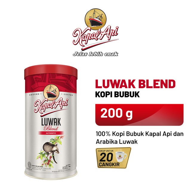 

DISKON - (BISA COD) KAPAL API Luwak Blend - Bubuk Kopi 200 gr