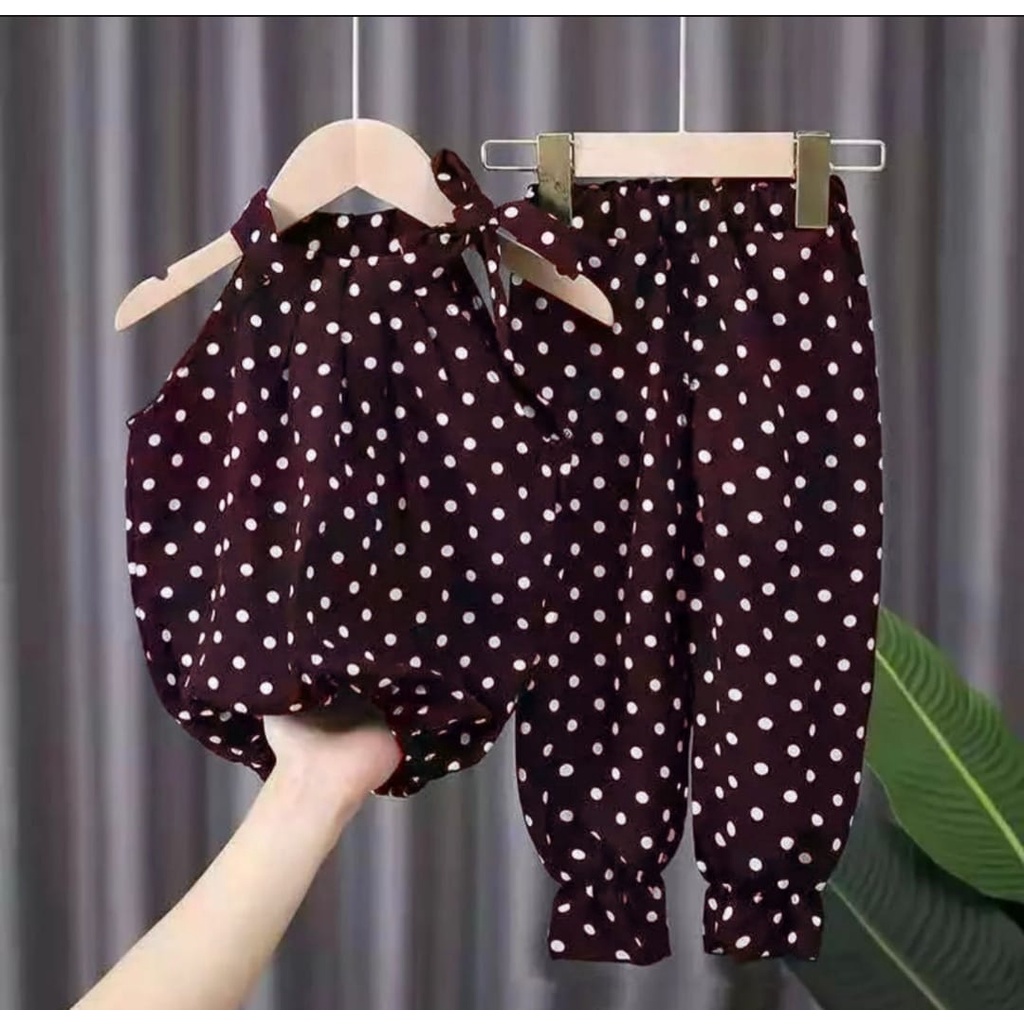 PROMO - SETELAN ANAK BAJU ANAK PEREMPUAN // SETELAN ANAK BAJU ANAK MOTIF POLKADOT PITA TERBARU // SETELAN ANAK BAJU ANAK 1-5 TAHUN // SETELAN ANAK BAJU ANAK PEREMPUAN // SETELAN ANAK BAJU ANAK SEHARI-HARI