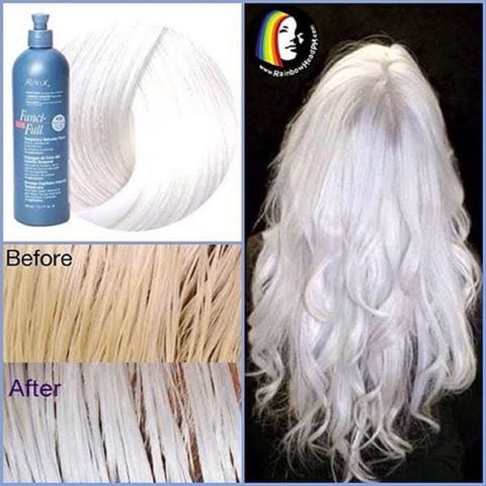 Fanci Full Temporary Hair Color Rinse Rambut Ashy Silver Granny Platinum