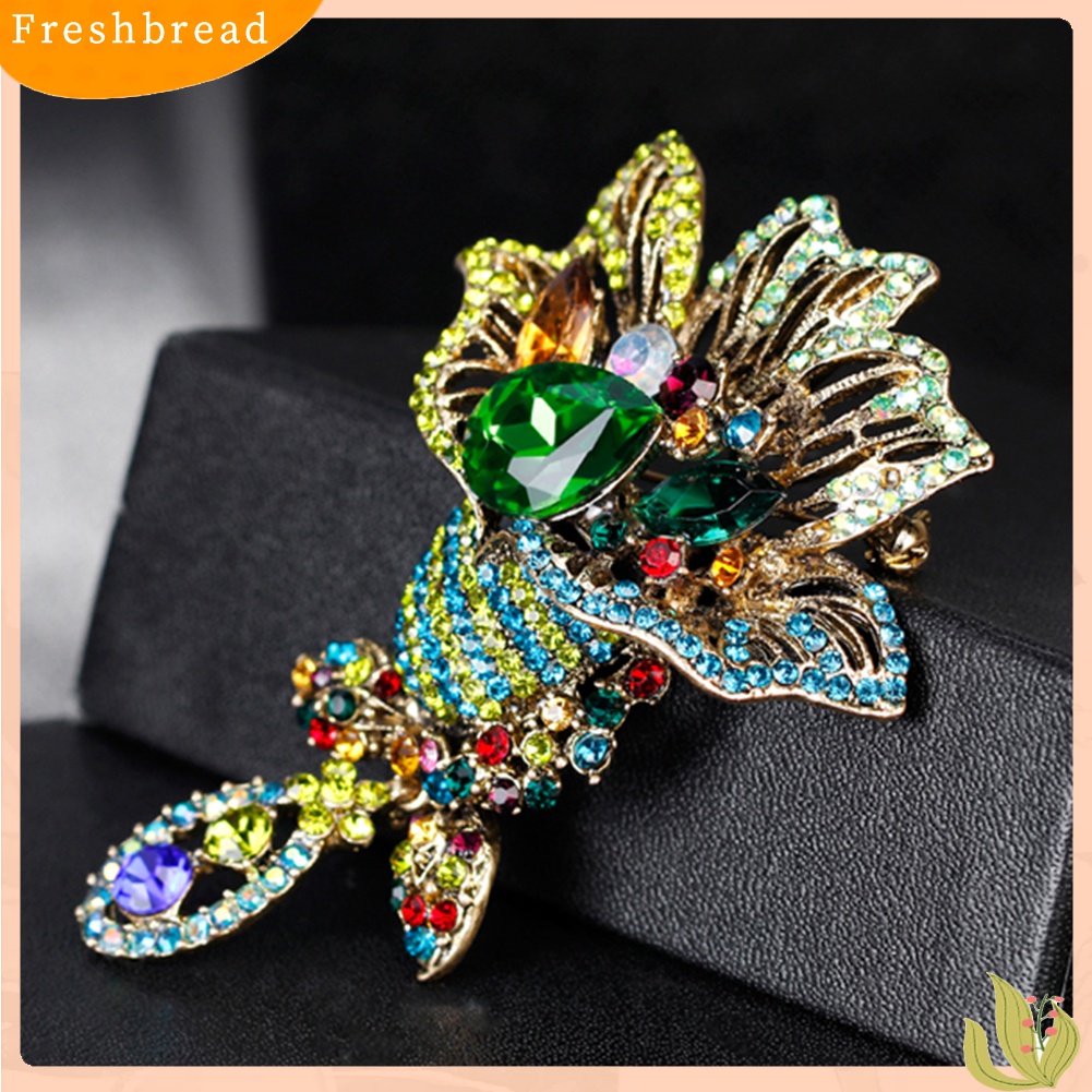 [ TERLARIS]Fashion Multicolor Rhinestone Flower Brooch Pin Lady Dress Scarf Bag Accessory