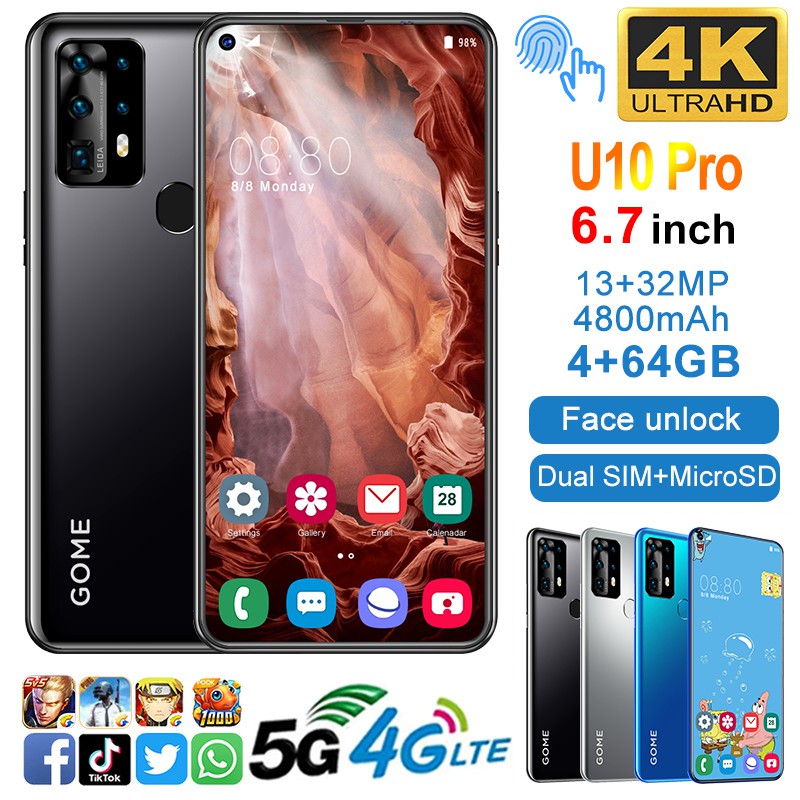 Hp Android Gome U10 Pro Ram 4gb Rom 64gb Jaringan 4g Smartphone 6 7 Shopee Indonesia