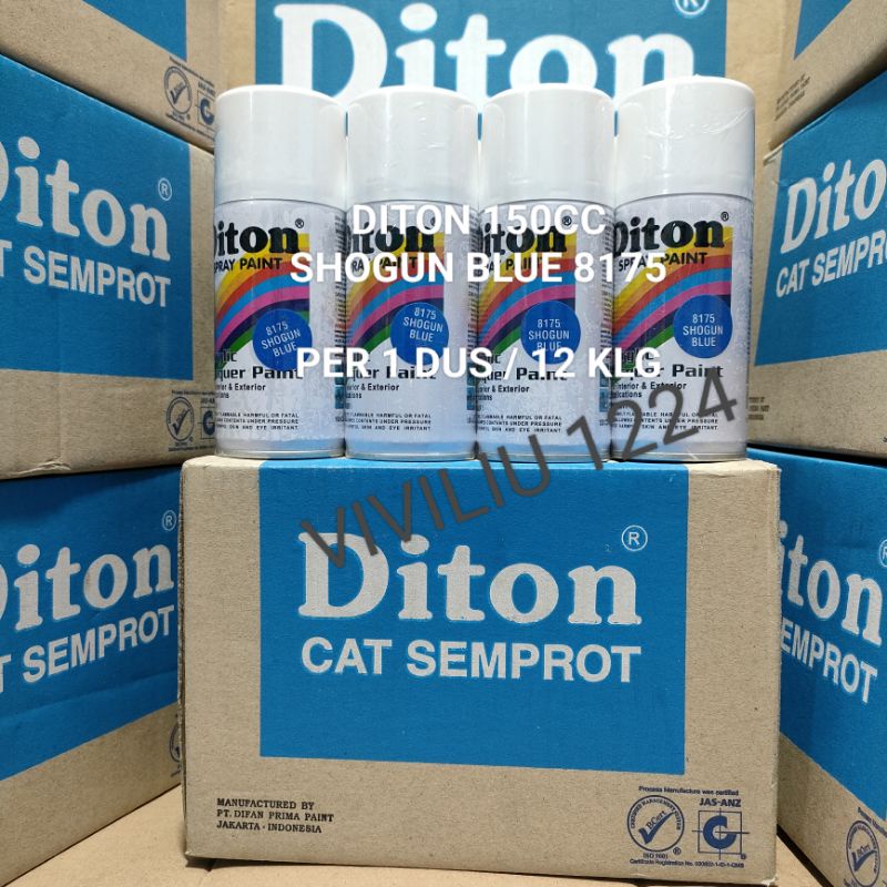 Pilok Cat Diton Shogun Blue 8175 Per 1 Dus / 12 Klg Biru Sogun 150cc Harga Per 1 Dus (12) Cat Semprot Diton 150cc Pilok Diton Pilox Diton Cat Diton 150cc