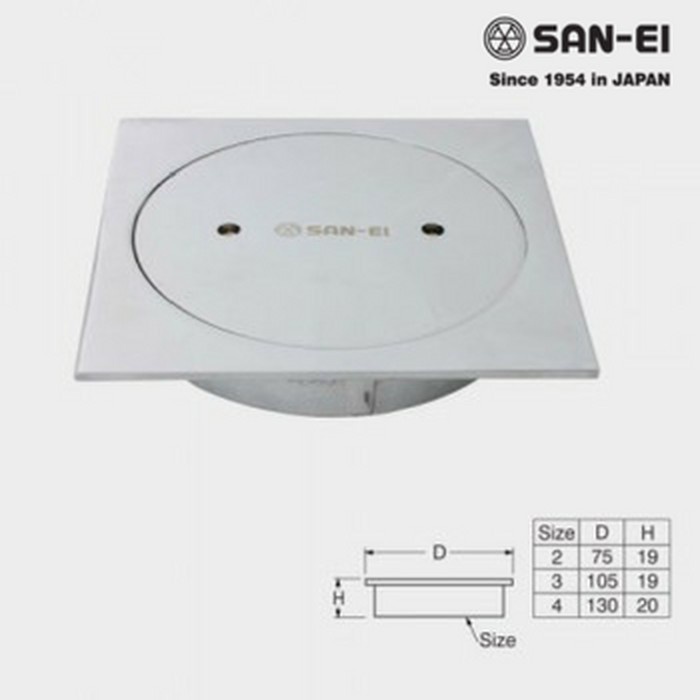 San-Ei Square Floor Clean Out 4 Inch HN 59
