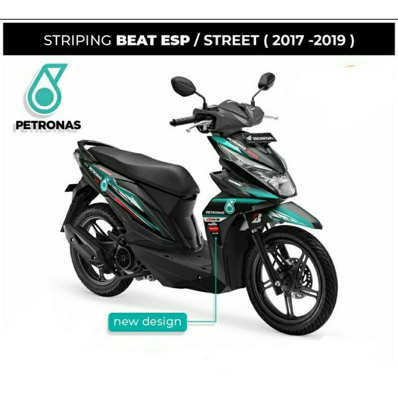 Stiker Motor Beat Street / Beat Fi Esp / Beat Iss / Beat Fi New - Sticker Striping beat PETRONAS