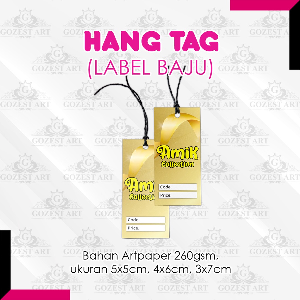 

Label Baju Hang Tag Baju Kerudung pakaian Custom Hangtag Murah