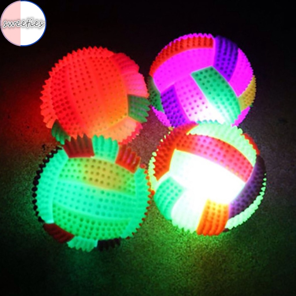 1pc Mainan Bola Voli Dengan Lampu LED Warna-Warni Untuk Anjing