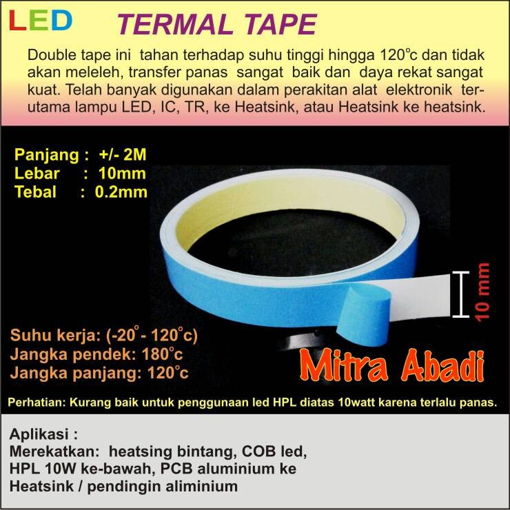 

Thermal Tape 2 meter x 10 mm