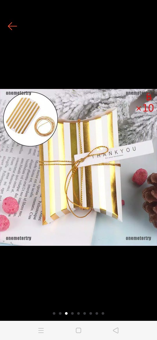【metertry】10pcs Gift Box Pillow Shape Birthday Packaging Party Boxes Sweet Can