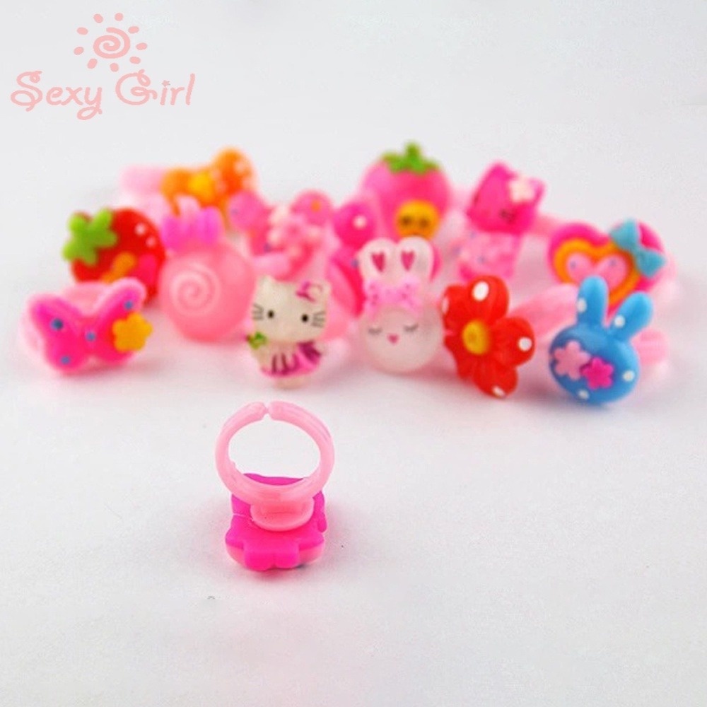 Children's Jewelry Sweet Cute Jewelry Ring Korean Open Animal Cartoon Children's Ring Random Color