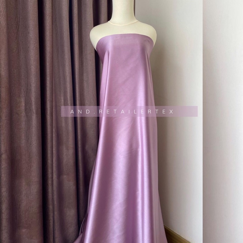 Kain Satin Maxmara Original Pure Silk 100% warna Ungu Lilac