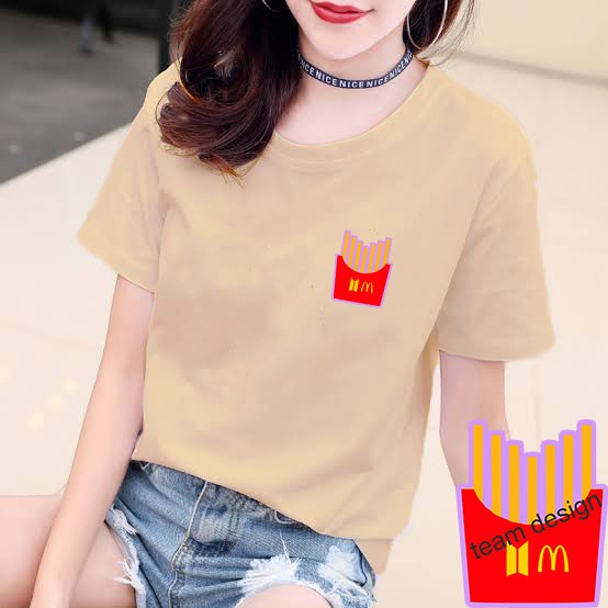 YOURSTYLE1119 - KAOS KARAKTER FRENCH FRIES BAJU KAOS WANITA DISTRO UNISEX OVERSIZE JUMBO KEKINIAN