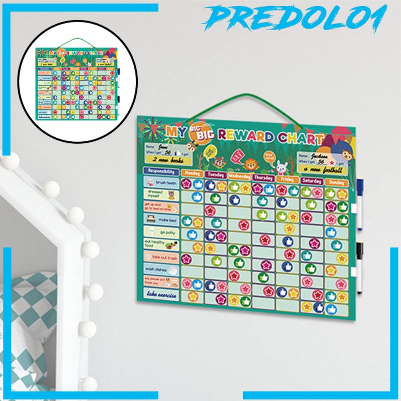 (Predolo1) Papan Grafik Reward Mingguan Magnetik Untuk Rumah