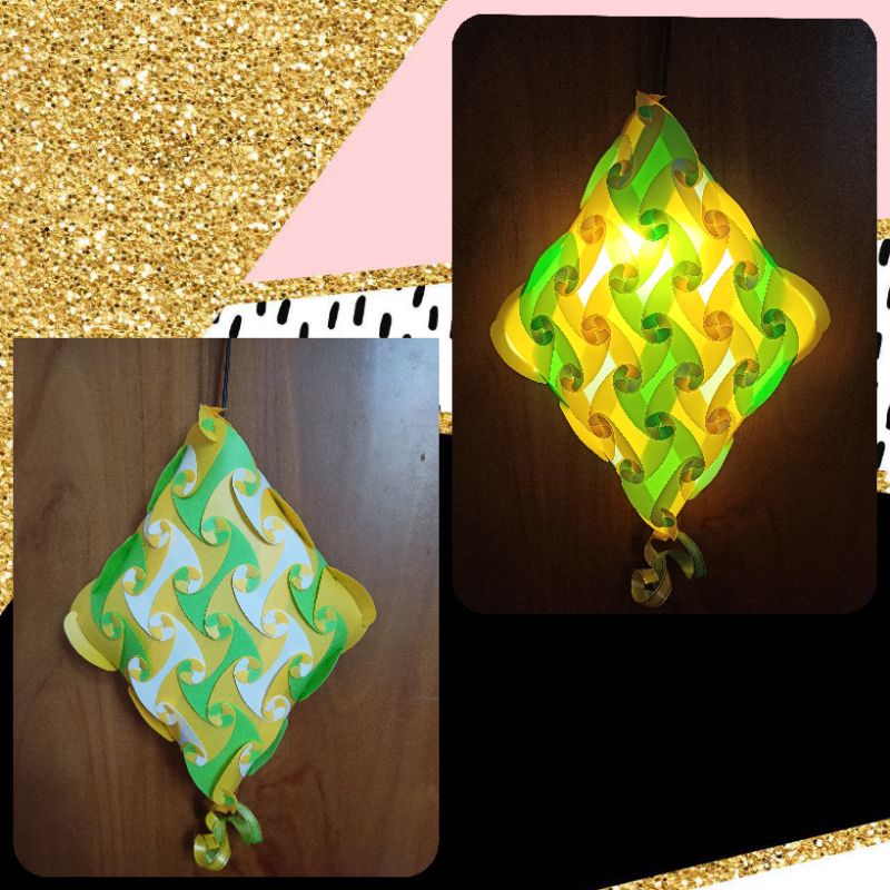 Lampion ketupat Lebaran / Lampu Lampion Karakter Ketupat / Lampu ketupat Lebaran