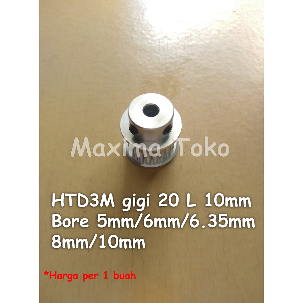Timing Pulley HTD3M Gigi 20 Teeth Bore 5mm 6mm 6.35mm 8mm 10mm HTD 3M 20T Lebar Belt 10mm